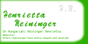 henrietta meininger business card